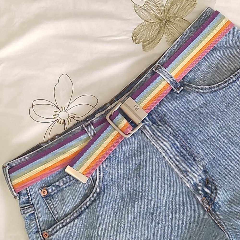 😍3/$25 Rainbow Canvas Belt